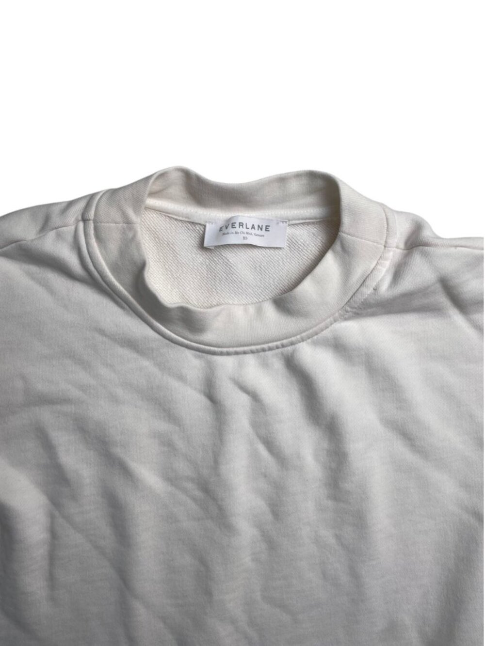 Everlane The Cotton Mock Neck Long Sleeve Dress Off-White Cream Mini XS - Picture 8 of 8